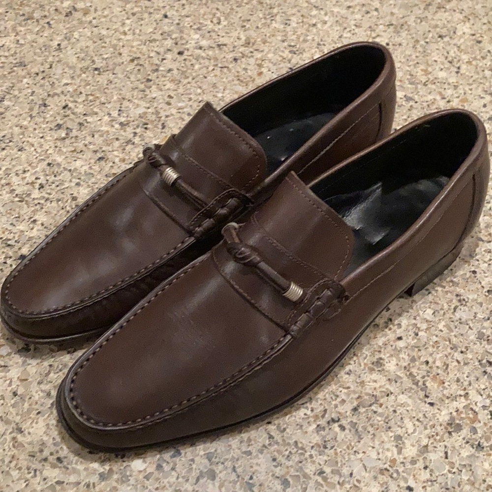 Joss Handmade Italy Loafers Shoes Size 11 (44 EU) Brown Leather